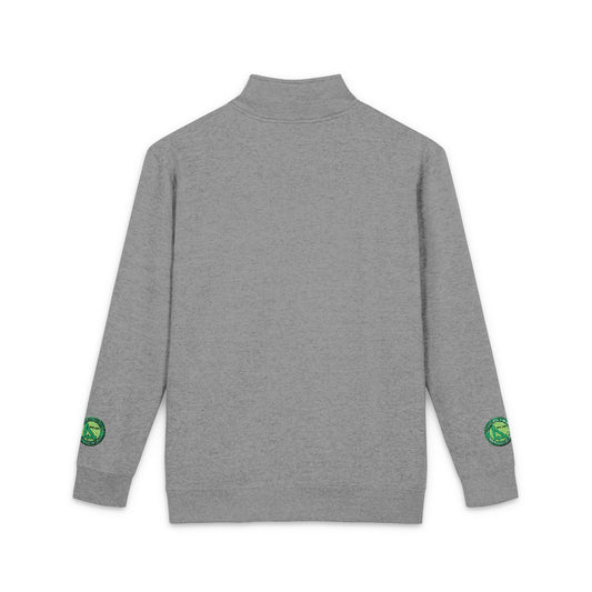 Embroidered Green Floral Crest Fleece Pullover