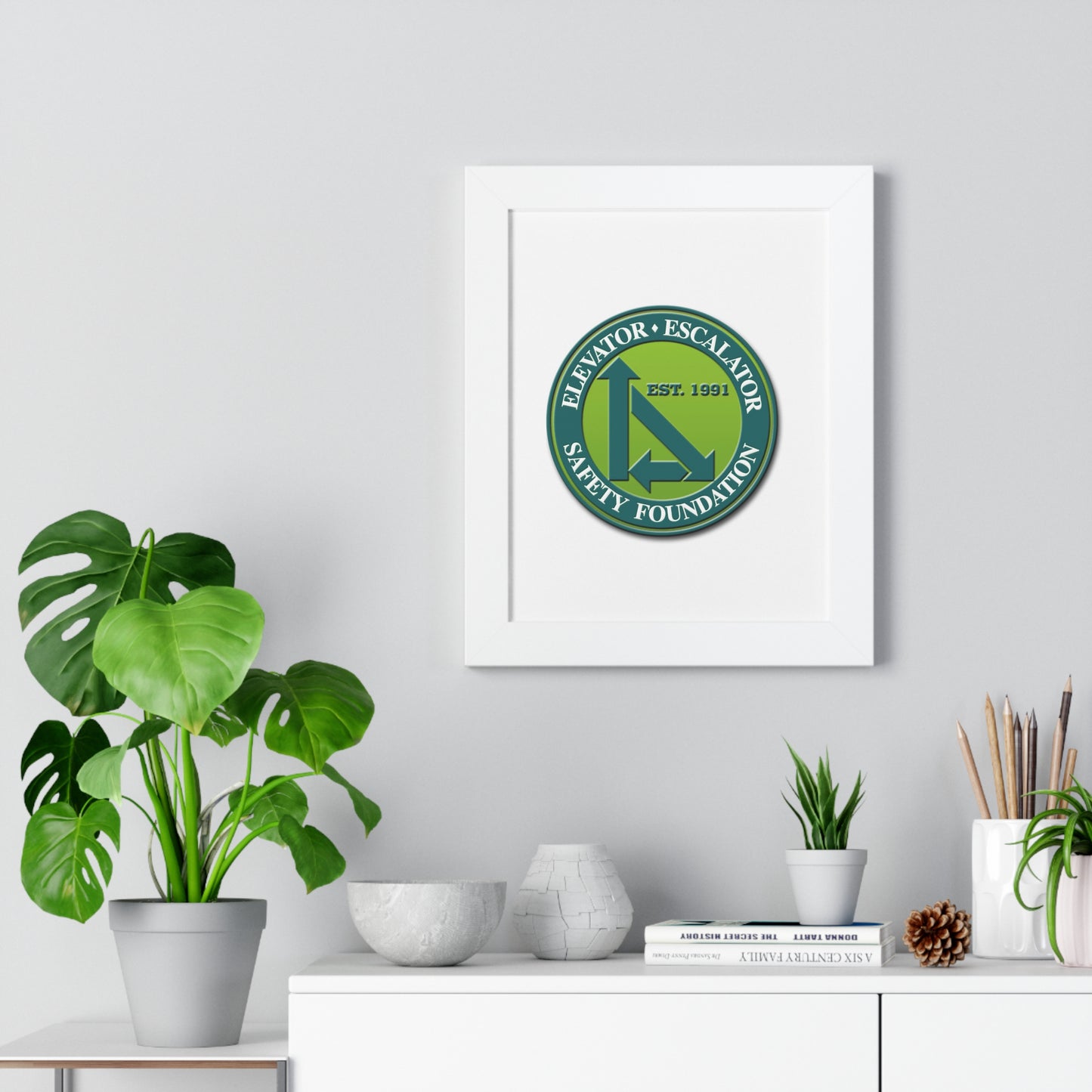 Framed Poster — Elevator Escalator Safety Foundation Logo (Est. 1991)