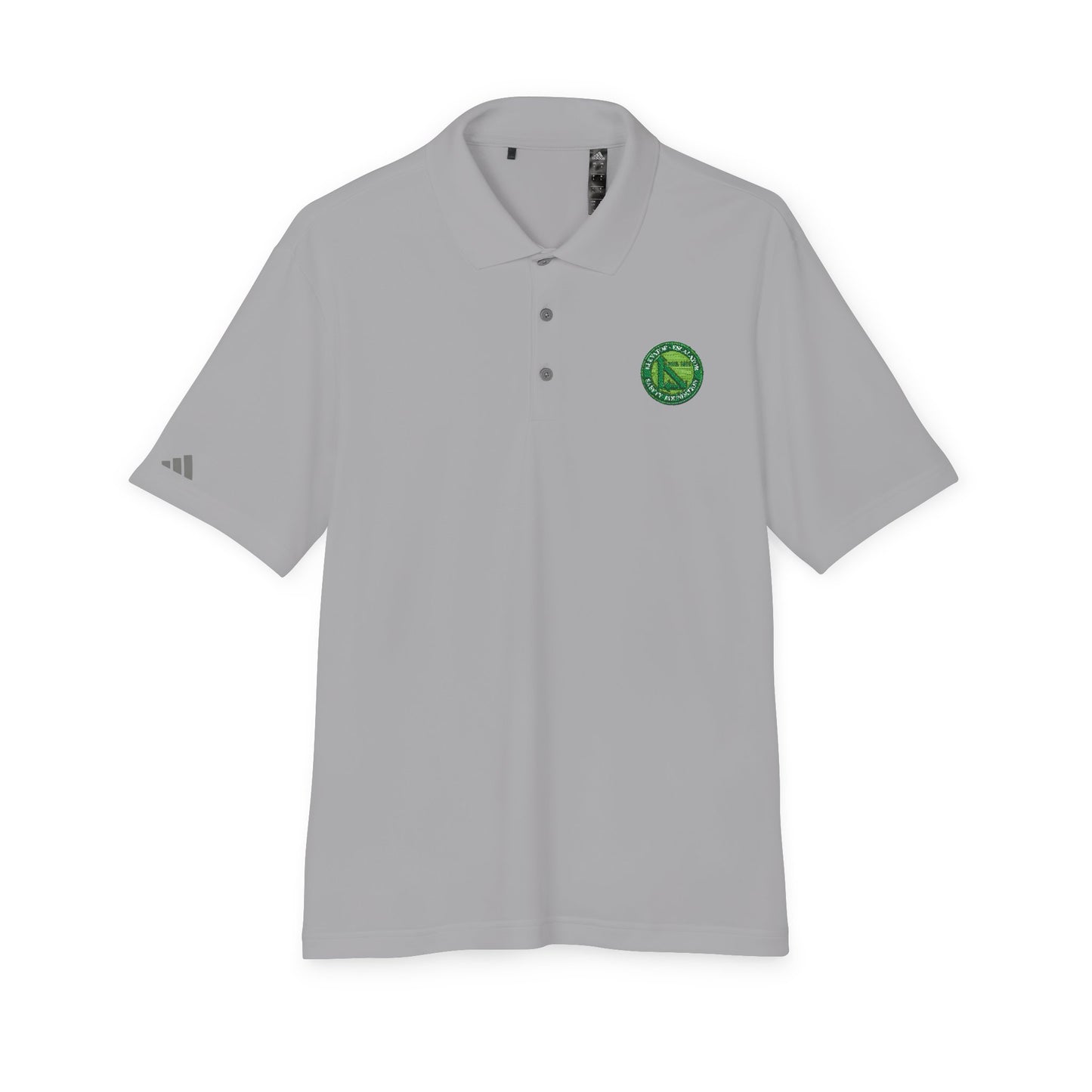 Performance Polo — Green Circular Logo Chest Emblem