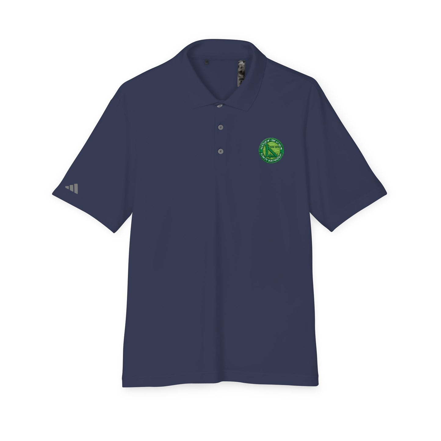 Performance Polo — Green Circular Logo Chest Emblem