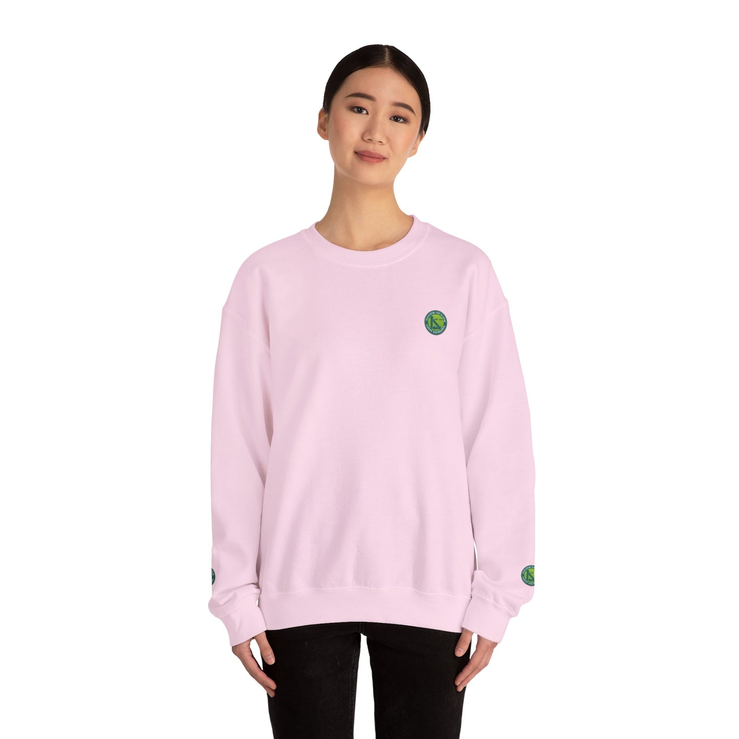 Crewneck Sweatshirt — "Safe Riders" Cartoon Bike Safety Design