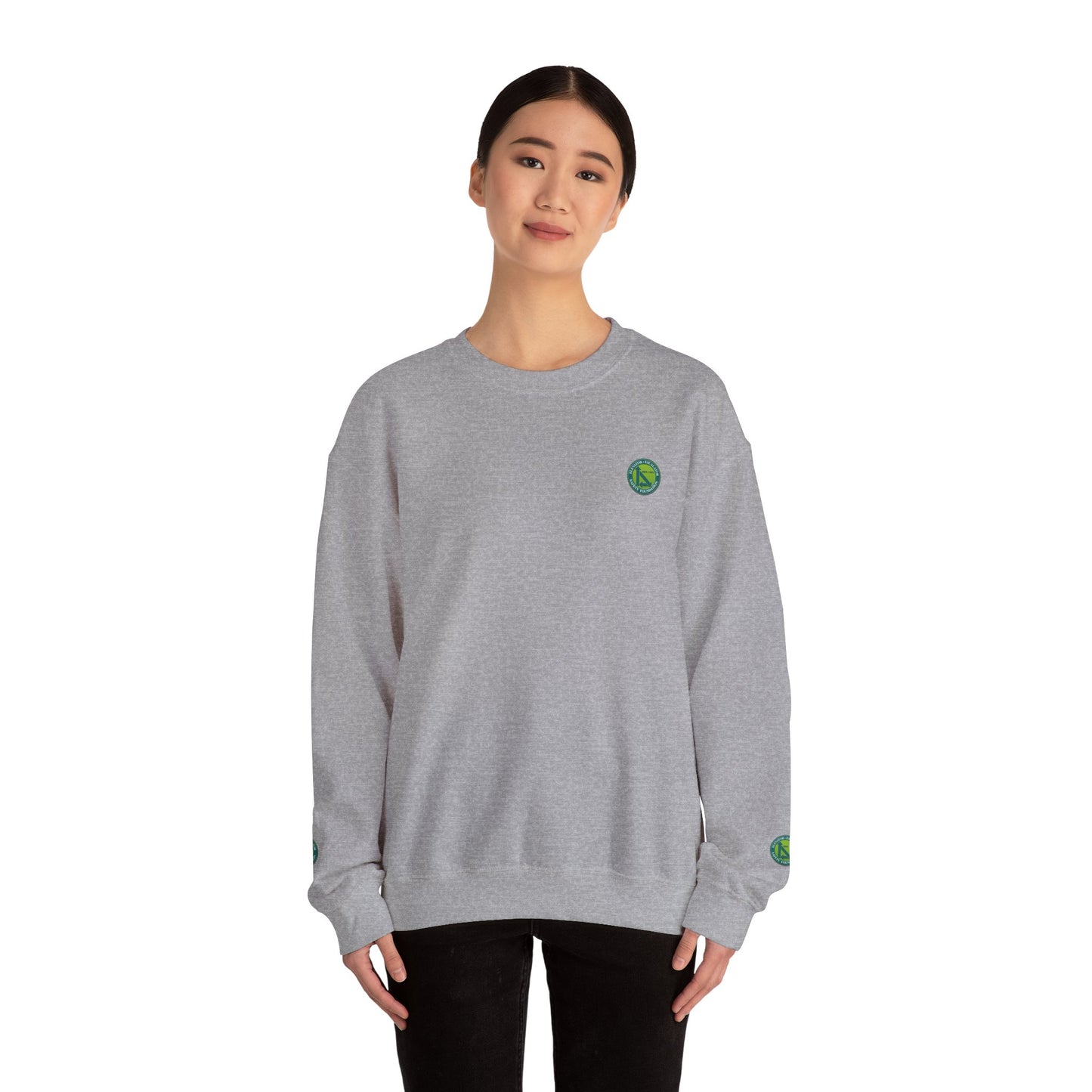 Crewneck Sweatshirt — "Safe Riders" Cartoon Bike Safety Design