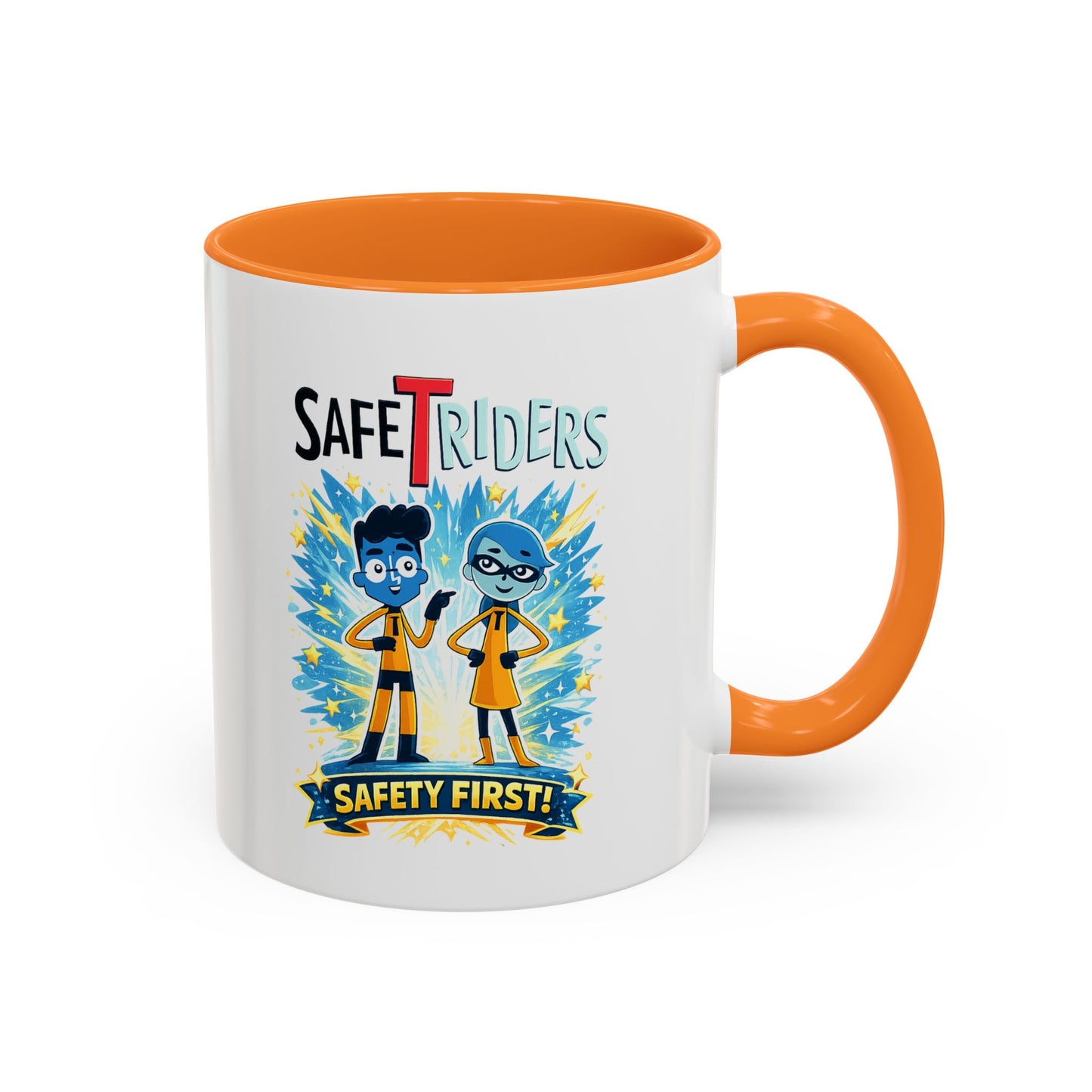 SafeTRiders Cartoon Mug — Colorful 11oz/15oz Ceramic Coffee Cup