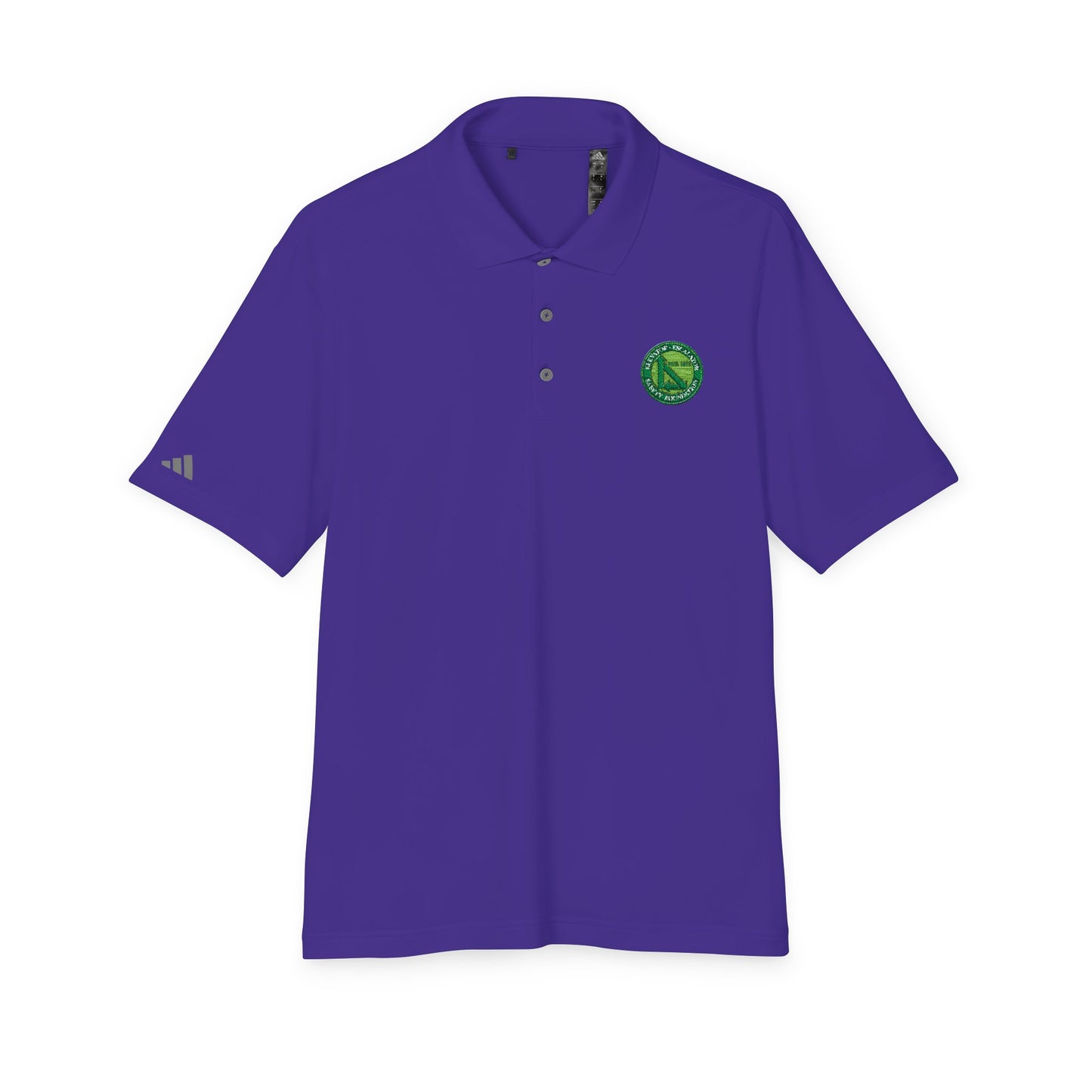 Performance Polo — Green Circular Logo Chest Emblem