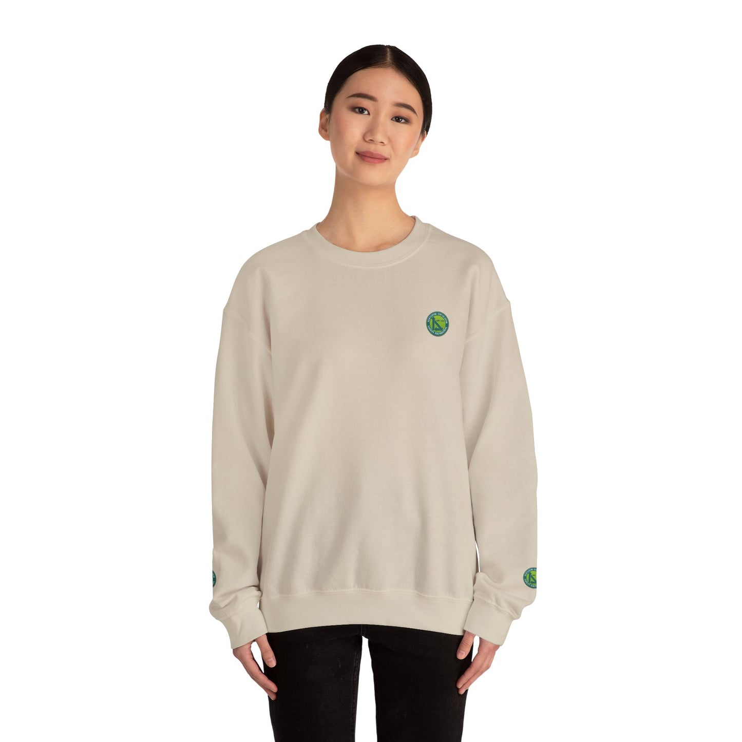 Crewneck Sweatshirt — "Safe Riders" Cartoon Bike Safety Design
