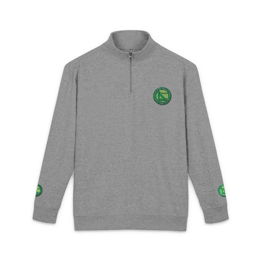 Embroidered Green Floral Crest Fleece Pullover