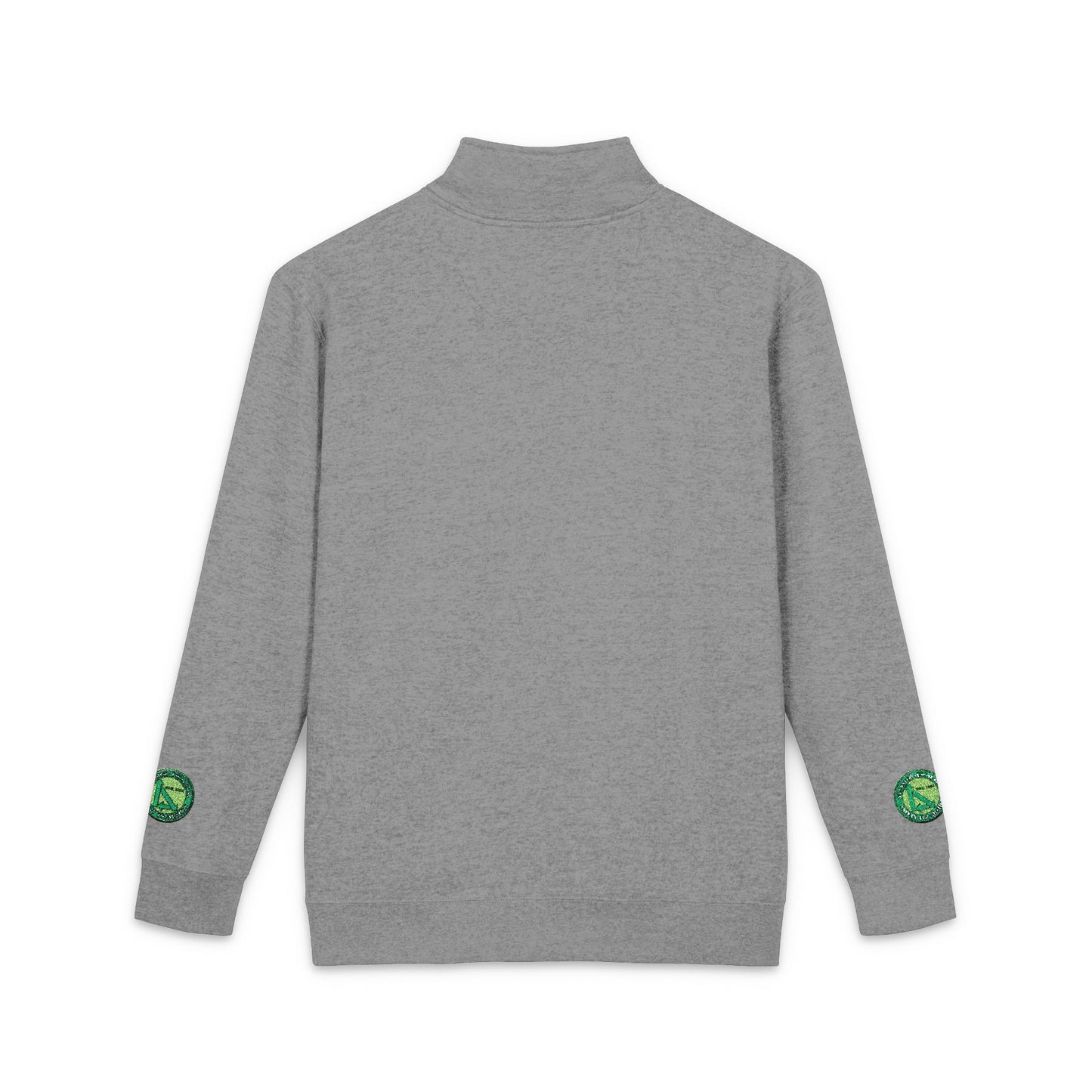 Embroidered Green Floral Crest Fleece Pullover