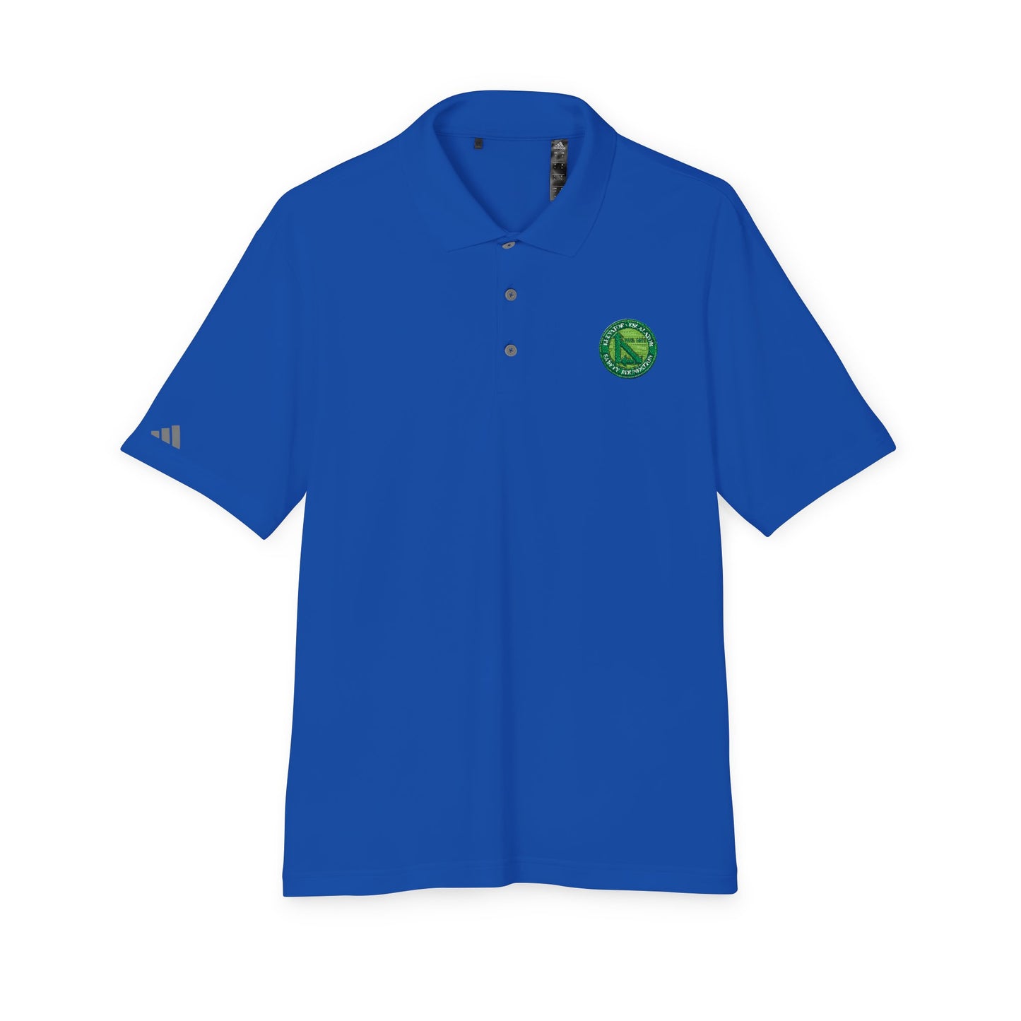 Performance Polo — Green Circular Logo Chest Emblem