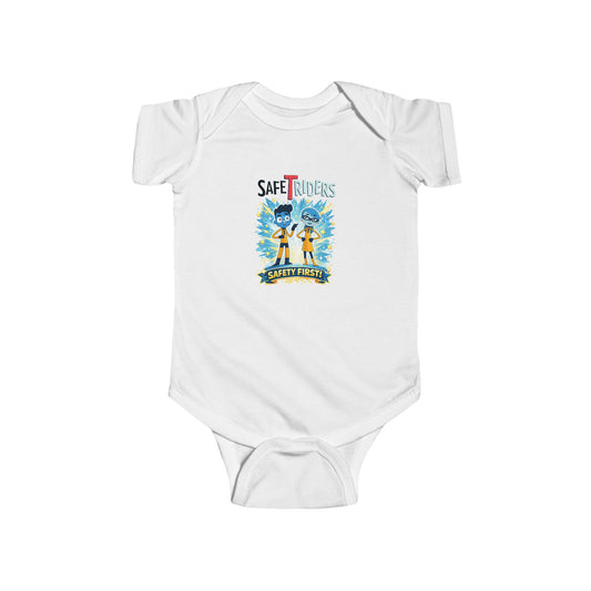 SafeTRiders Infant Bodysuit — Cute 'Safety First' Baby Onesie
