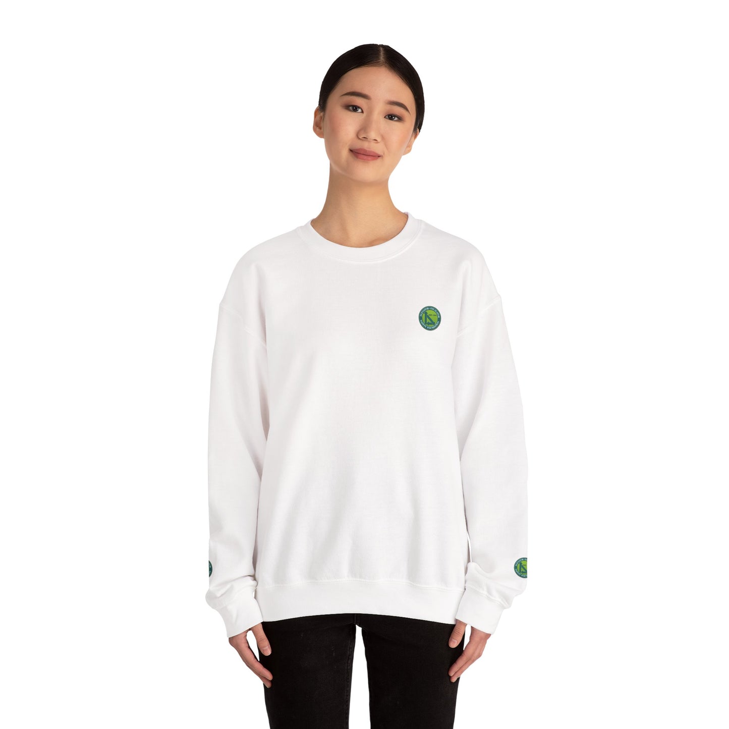 Crewneck Sweatshirt — "Safe Riders" Cartoon Bike Safety Design