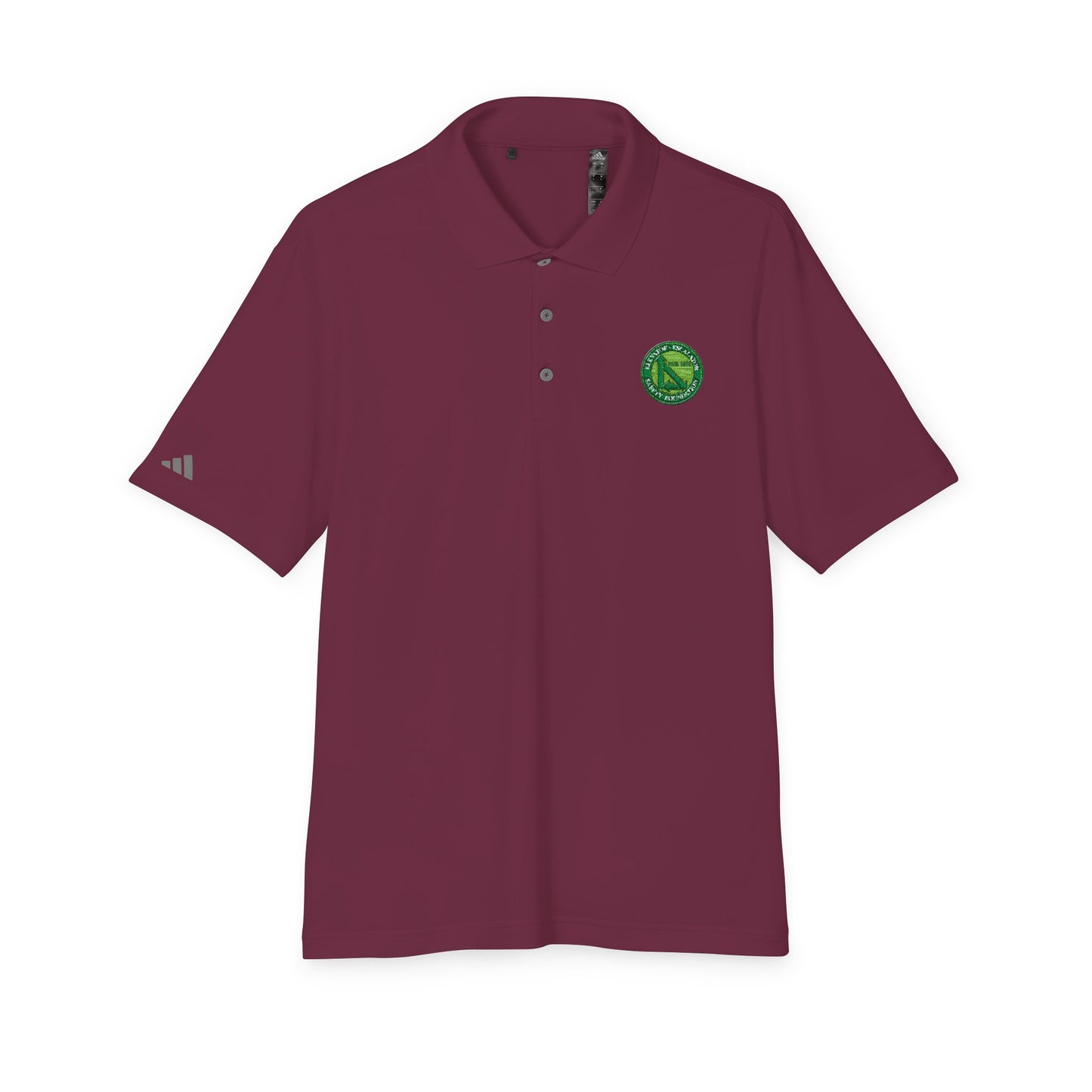 Performance Polo — Green Circular Logo Chest Emblem