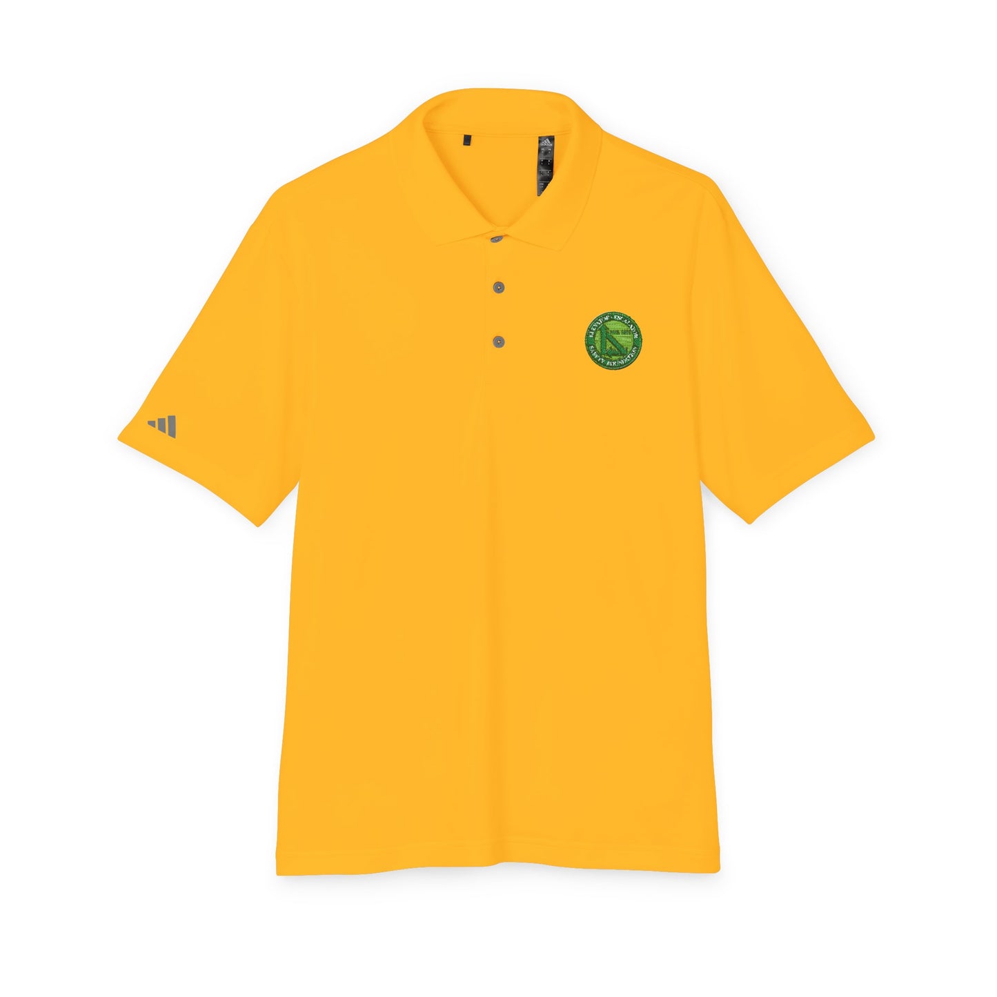 Performance Polo — Green Circular Logo Chest Emblem