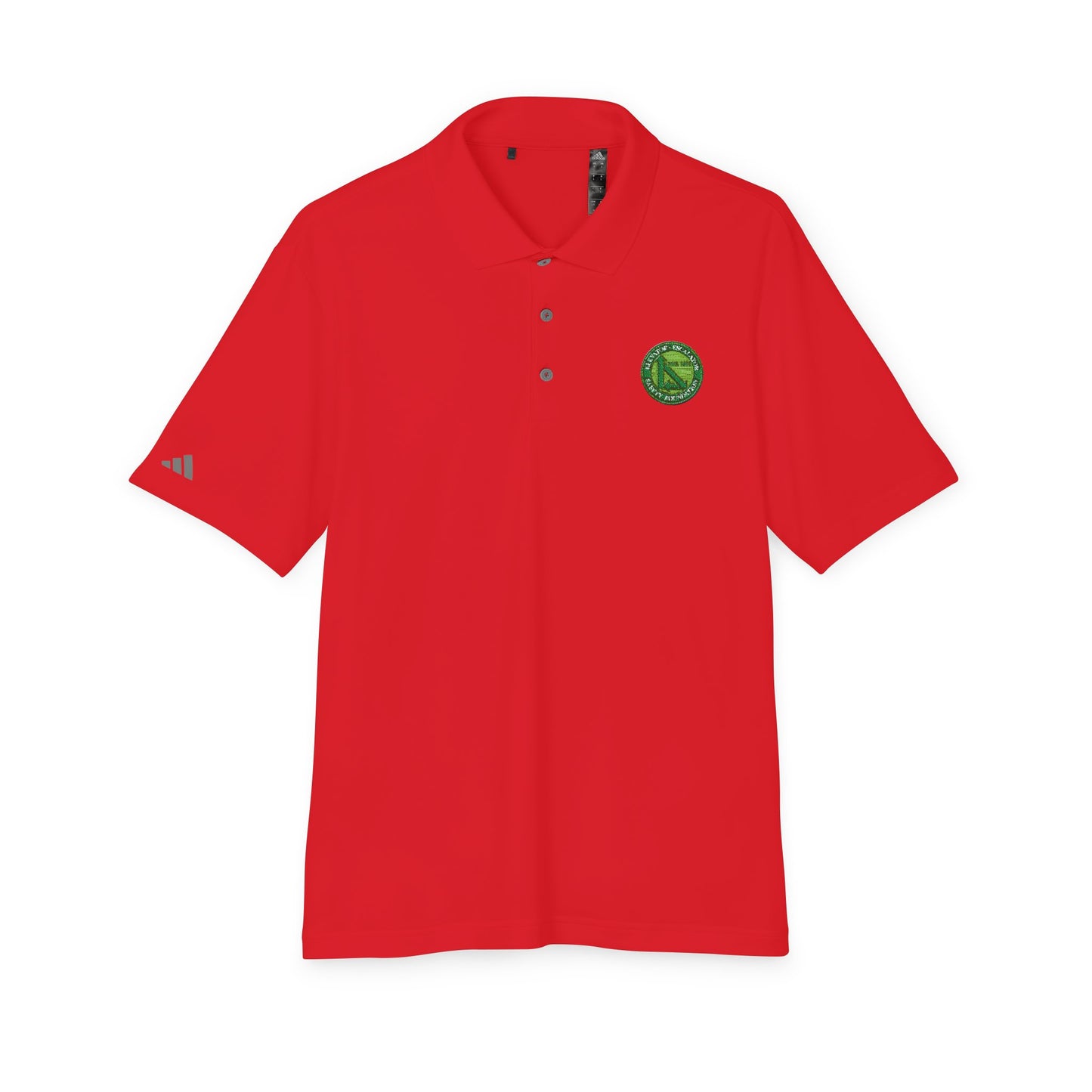Performance Polo — Green Circular Logo Chest Emblem